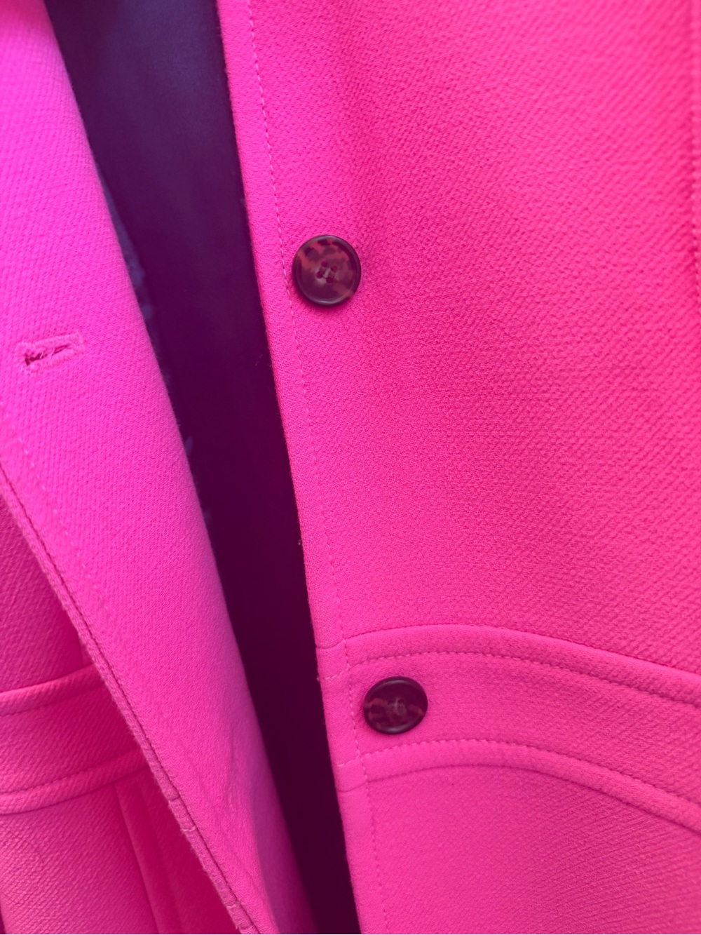 J. Crew Hot Pink Wool-Blend Single-Breasted Coat - Picture 3 of 5